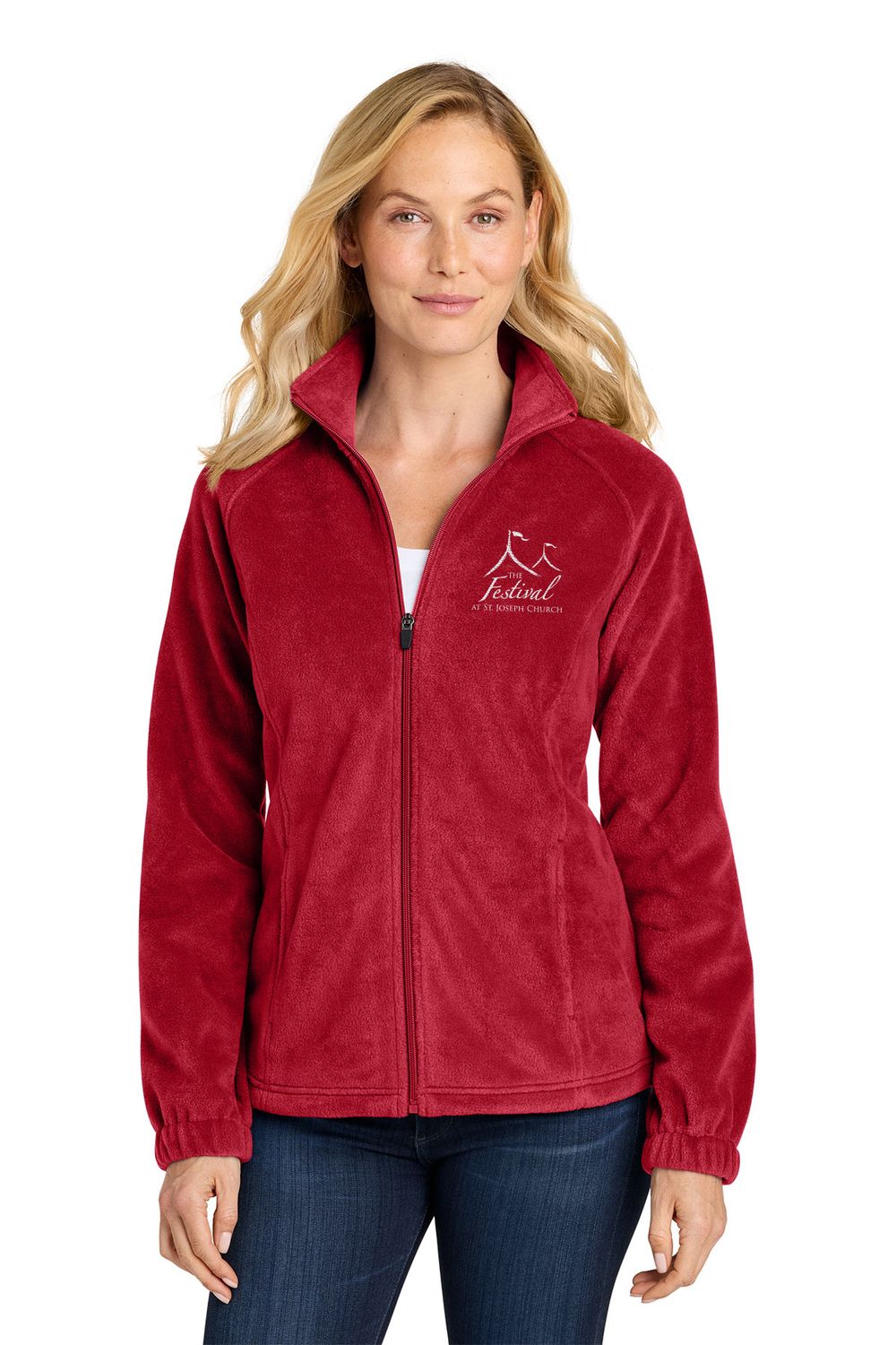 NEW Port Authority Women’s Plush Fleece Full-Zip Jacket- Red, Storm Grey NEW Port Authority Women’s Plush Fleece Full-Zip Jacket- Red, Storm Grey