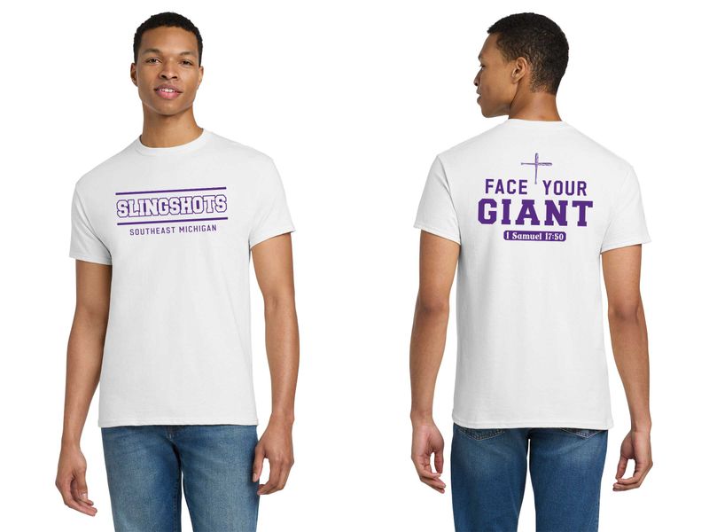 TEXT logo- Adult Unisex Cotton Tee- Black, Sport Grey, Purple, White
