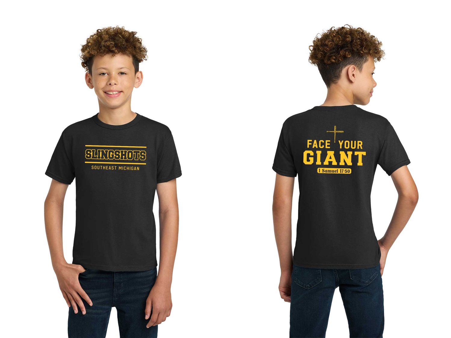 TEXT logo- Gildan Youth Cotton Short Sleeve T-Shirt- Black, White, Sport Grey, Purple TEXT logo- Gildan Youth Cotton Short Sleeve T-Shirt- Black, White, Sport Grey, Purple