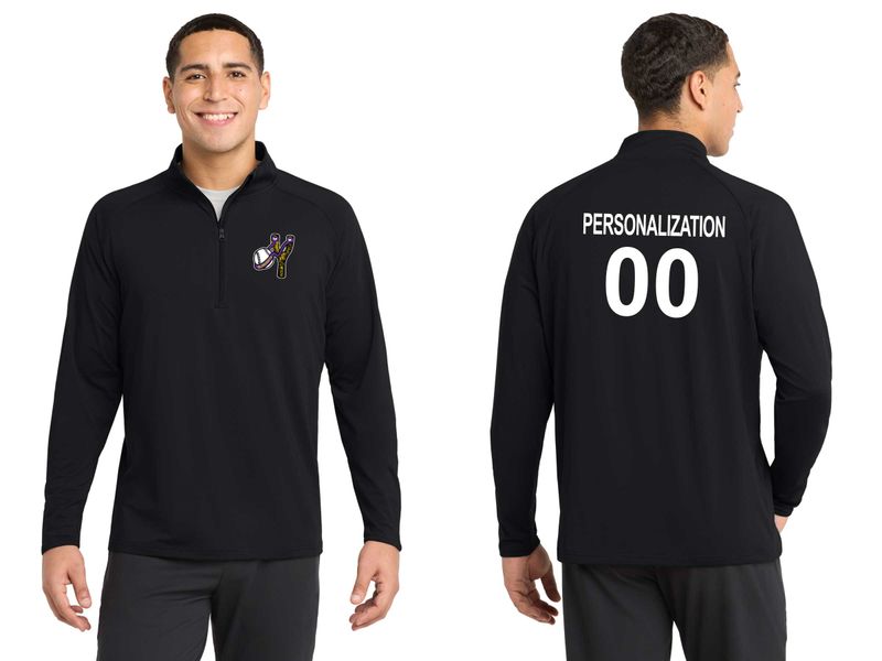 Sport Tek Adult Men's Stretch 1/4 Zip- Black, White, Grey Heather