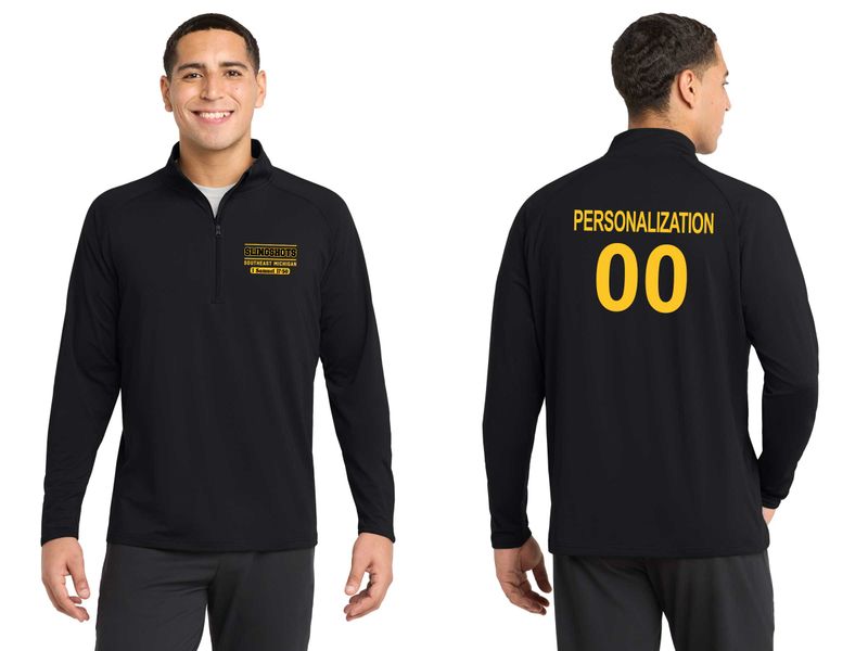 Sport Tek Adult Men's Stretch 1/4 Zip- Black, White, Grey Heather