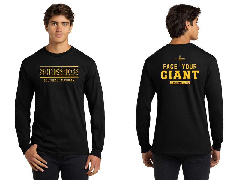 TEXT logo- Adult Long Sleeve Tee- Sport Grey, White, Black, Purple