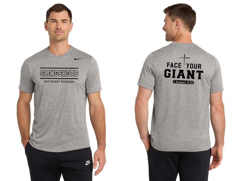 TEXT Logo- Nike Performance Short Sleeve Tee - Black, Carbon Heather, White, Purple
