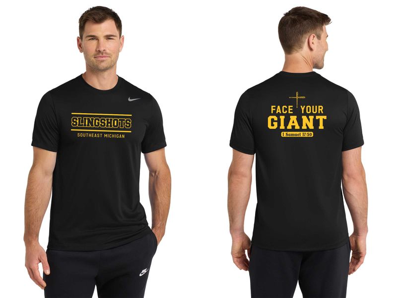 TEXT Logo- Nike Performance Short Sleeve Tee - Black, Carbon Heather, White, Purple