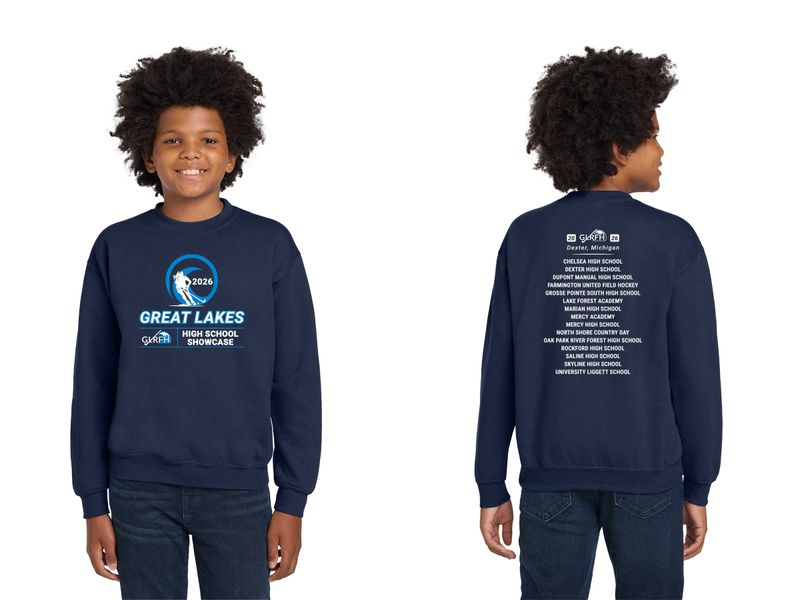 Youth Cotton Crewneck Sweatshirt- Navy
