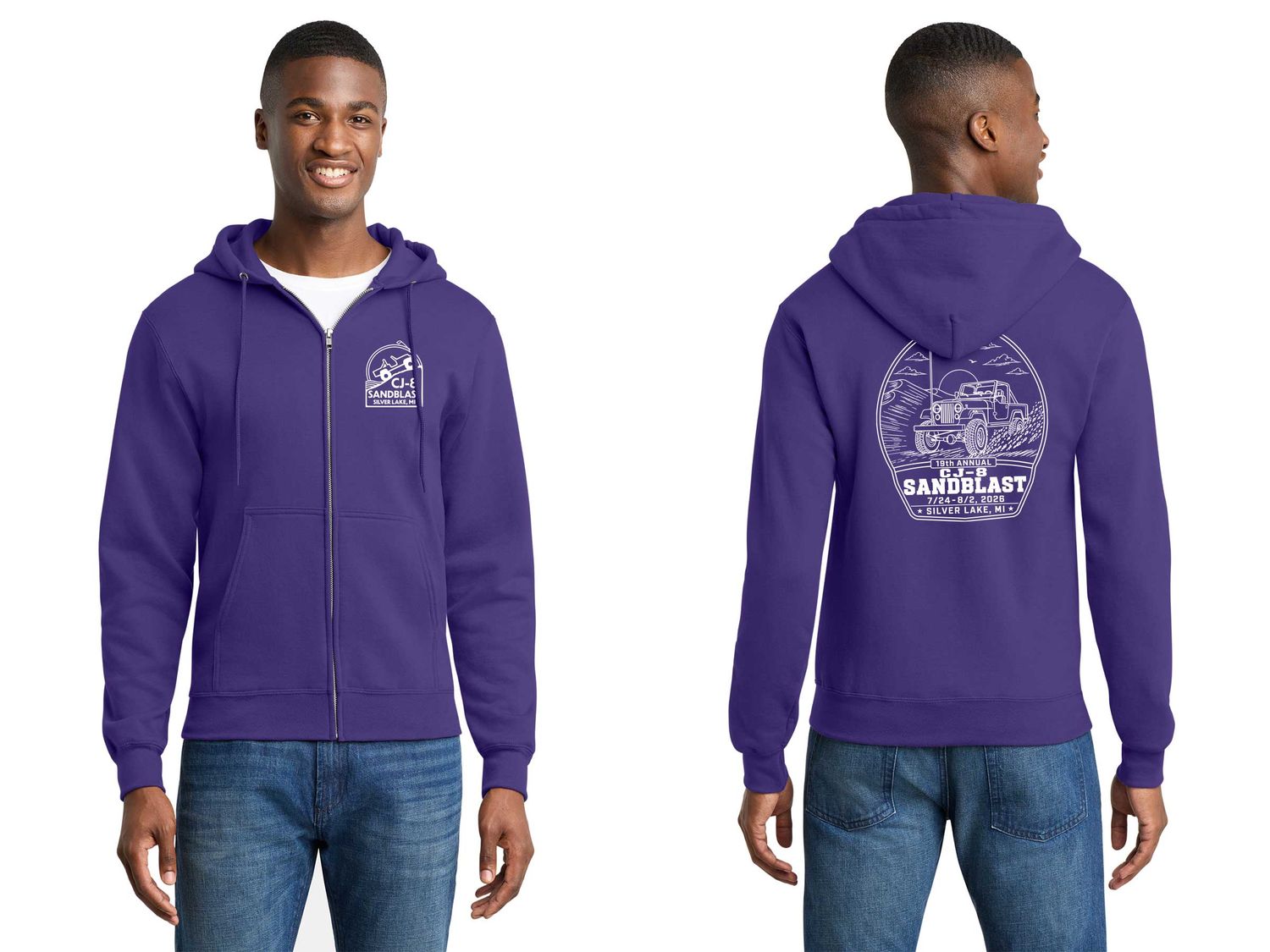 Unisex Core Fleece Full-Zip Hooded Sweatshirt -Purple Unisex Core Fleece Full-Zip Hooded Sweatshirt -Purple