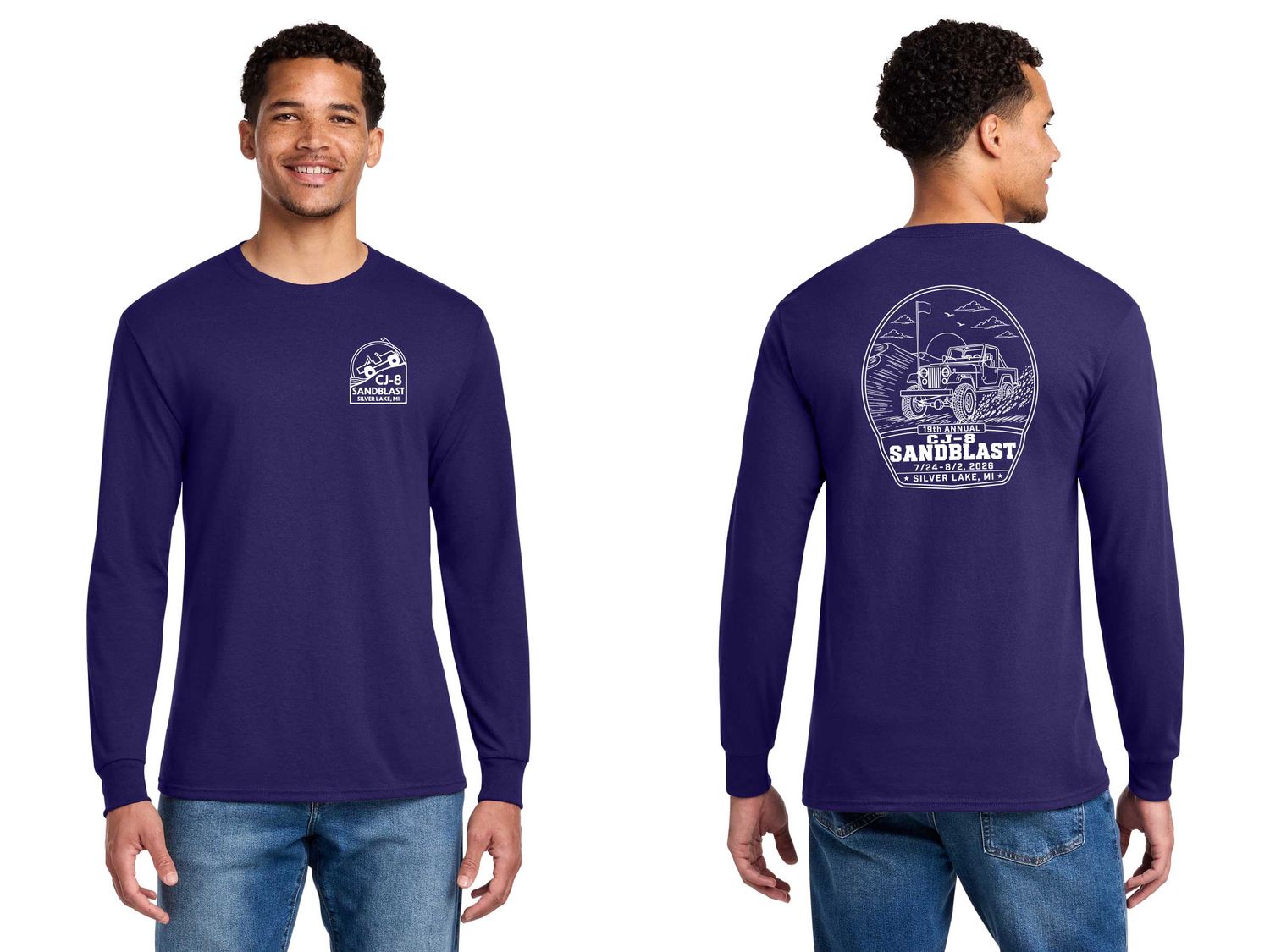 Jerzees Unisex Dri-Power 50/50 Cotton/Poly Long Sleeve T-Shirt- Deep Purple