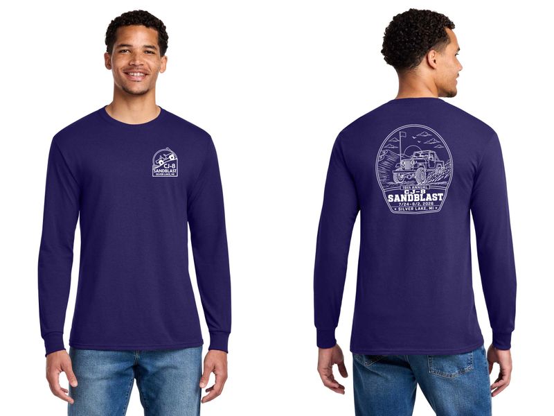 Jerzees Unisex Dri-Power 50/50 Cotton/Poly Long Sleeve T-Shirt- Deep Purple