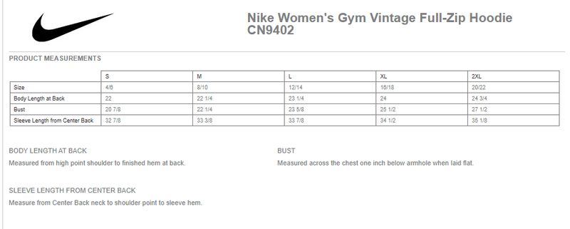 Nike Women's Gym Vintage Full-Zip Hoodie- Navy