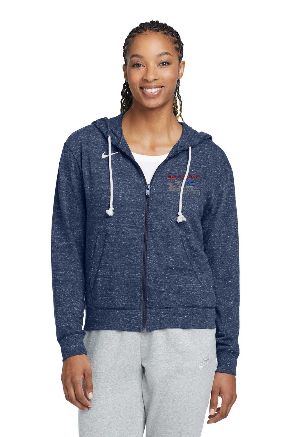 Nike Women's Gym Vintage Full-Zip Hoodie- Navy Nike Women's Gym Vintage Full-Zip Hoodie- Navy