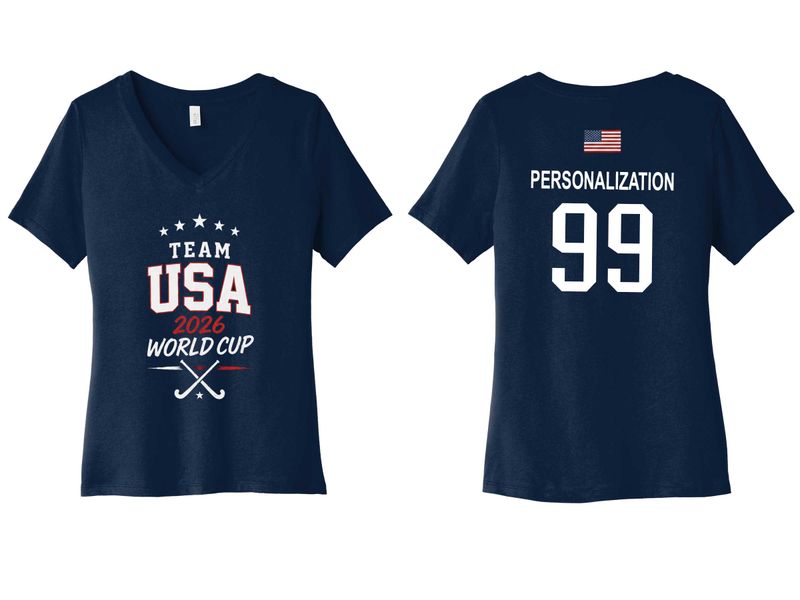 BELLA+CANVAS Women’s Relaxed Jersey Short Sleeve V-Neck Tee- Navy