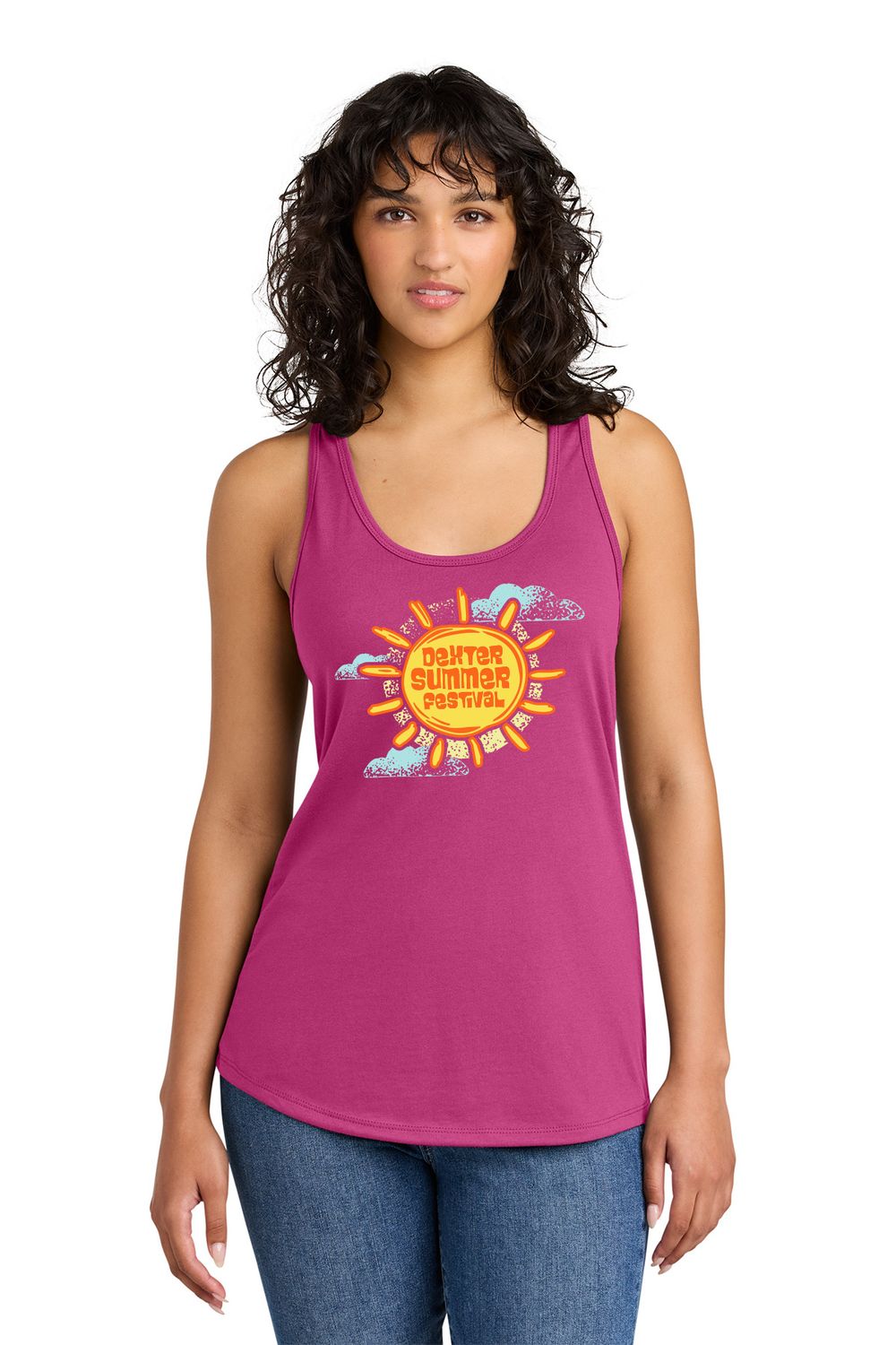 Next Level Ladies' Ideal Racerback Tank-Tahiti Blue, Raspberry, Purple, Desert Pink