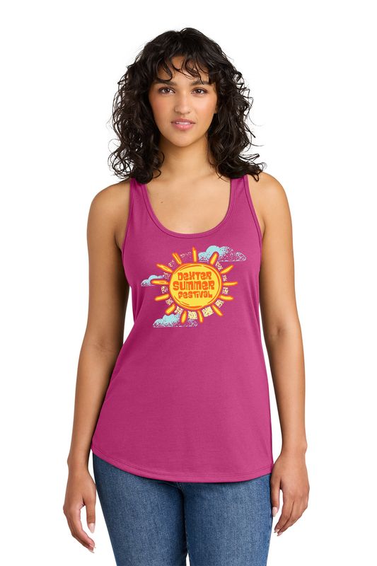 Next Level Ladies' Ideal Racerback Tank-Tahiti Blue, Raspberry, Purple, Desert Pink