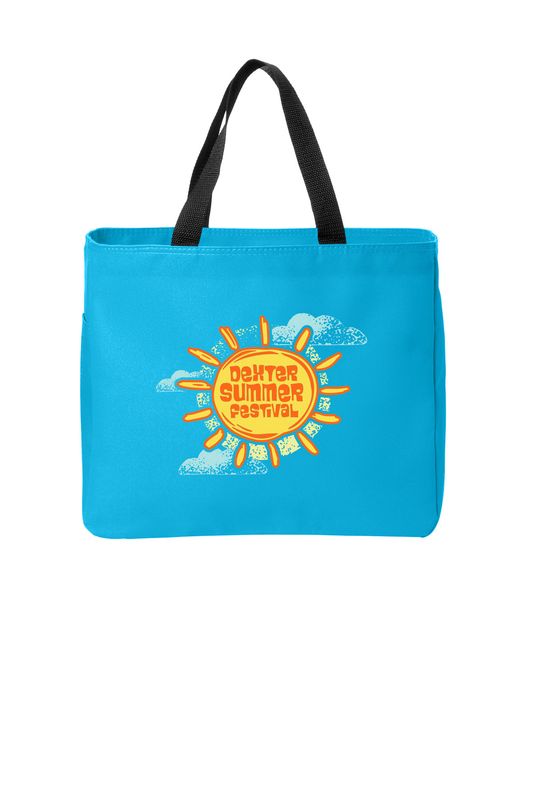 Port Authority Essential Tote- Pink, Turquoise