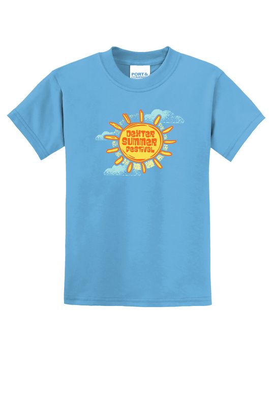 Port & Co Youth Core Blend Tee- Aquatic Blue, Athletic Heather, Purple