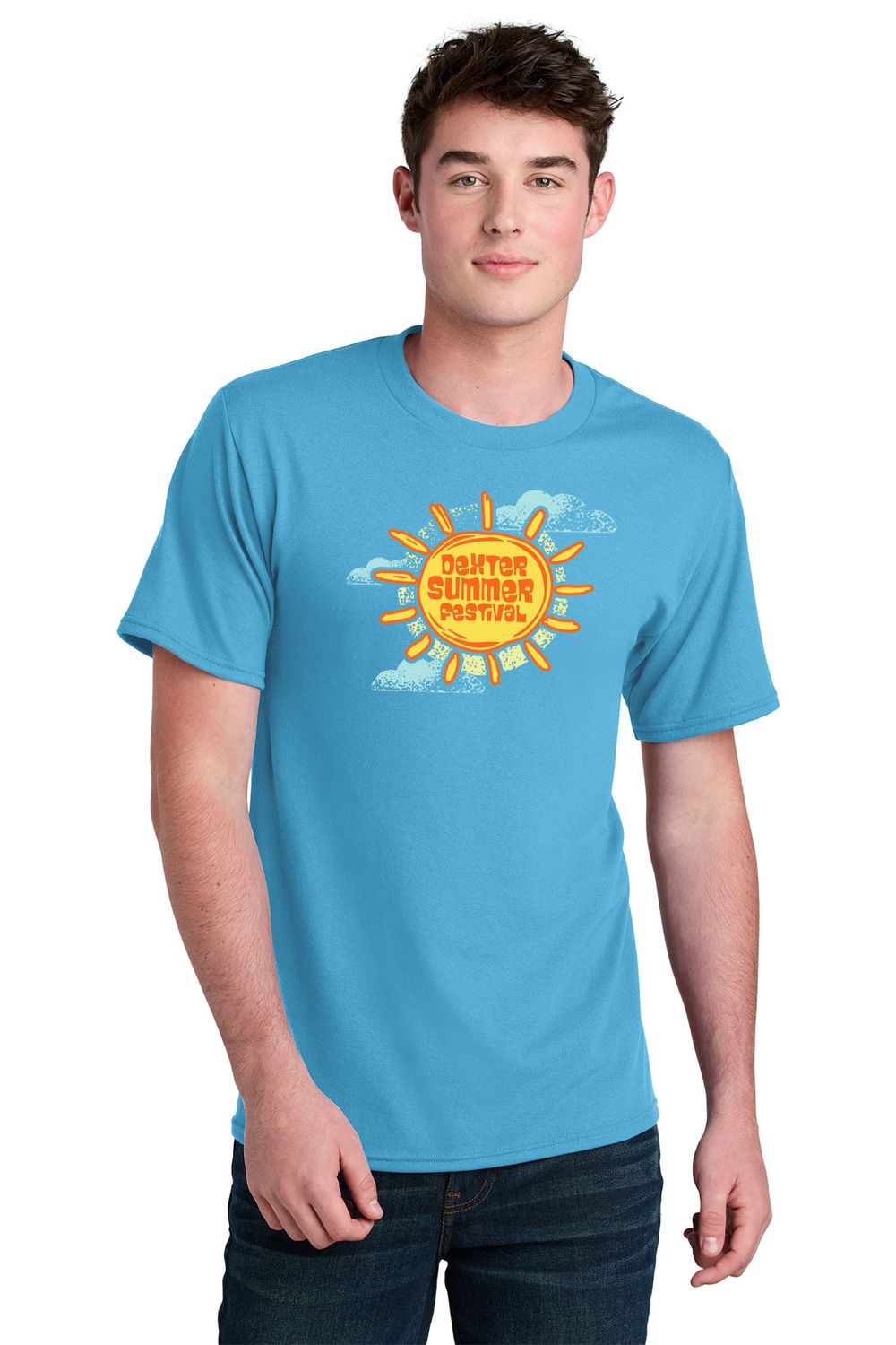 Port & Co Core Blend Recycled Tee- Aquatic Blue, Athletic Heather, Purple Port & Co Core Blend Recycled Tee- Aquatic Blue, Athletic Heather, Purple