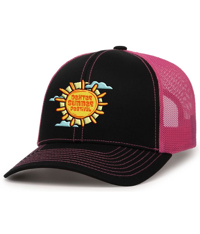 Trucker Snapback Cap- Black/Pink, Heather Grey/Beige/Ocean Blue, Heather Grey/Beige/Smoke Blue