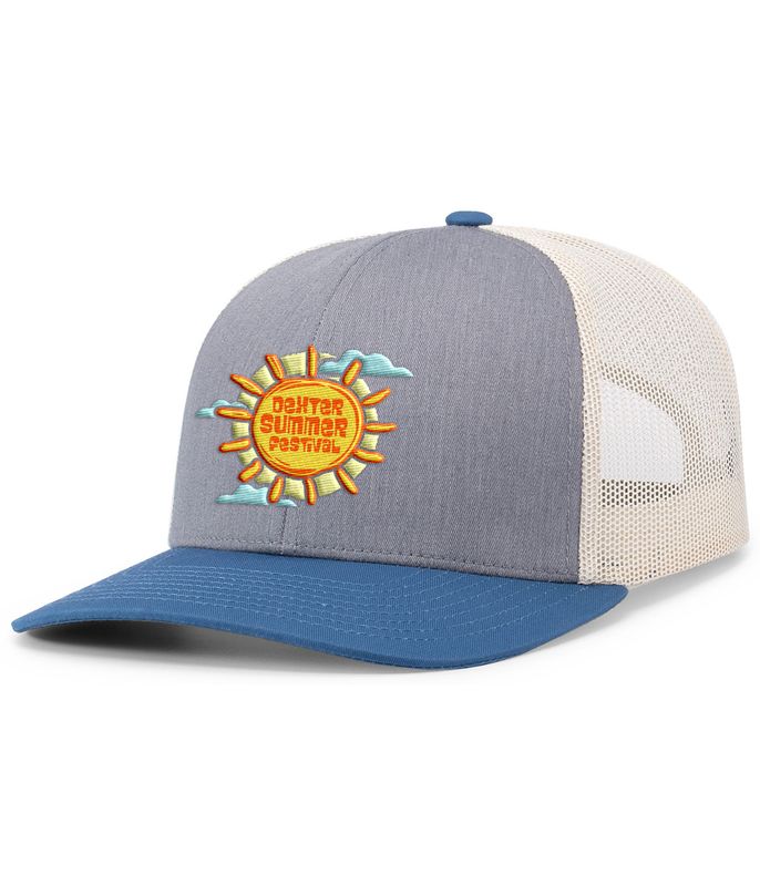 Trucker Snapback Cap- Black/Pink, Heather Grey/Beige/Ocean Blue, Heather Grey/Beige/Smoke Blue