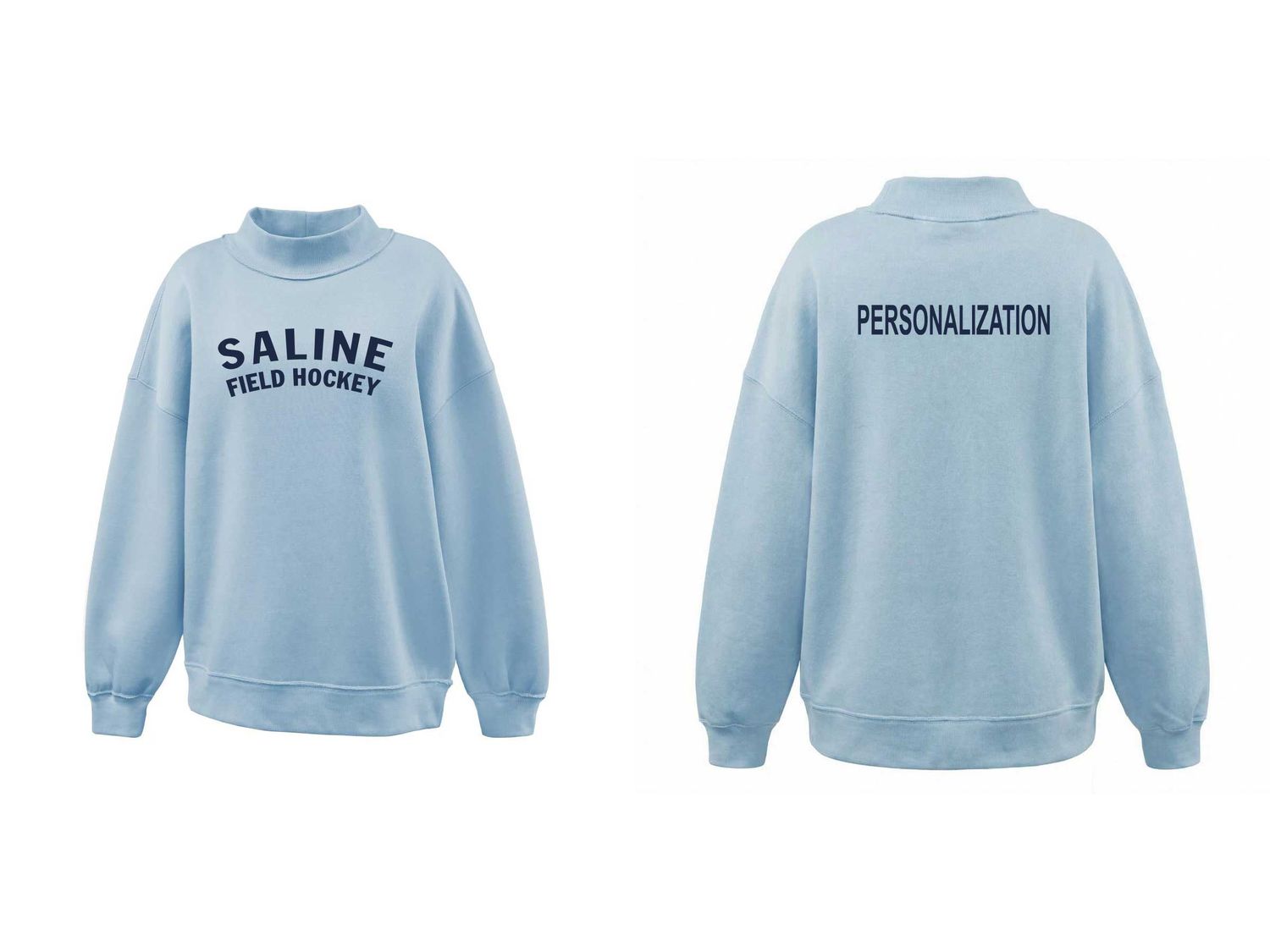 Juliet Mockneck Oversized Sweatshirt- Blue, Grey Juliet Mockneck Oversized Sweatshirt- Blue, Grey