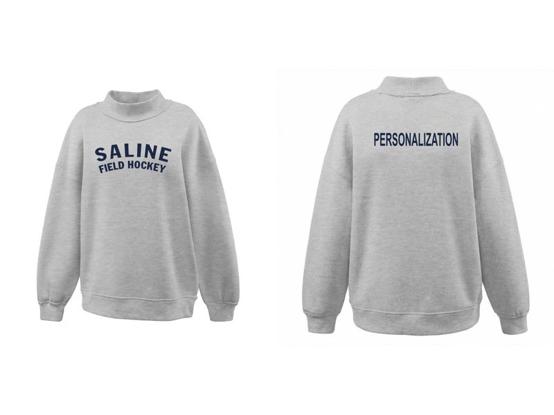 Juliet Mockneck Oversized Sweatshirt- Blue, Grey