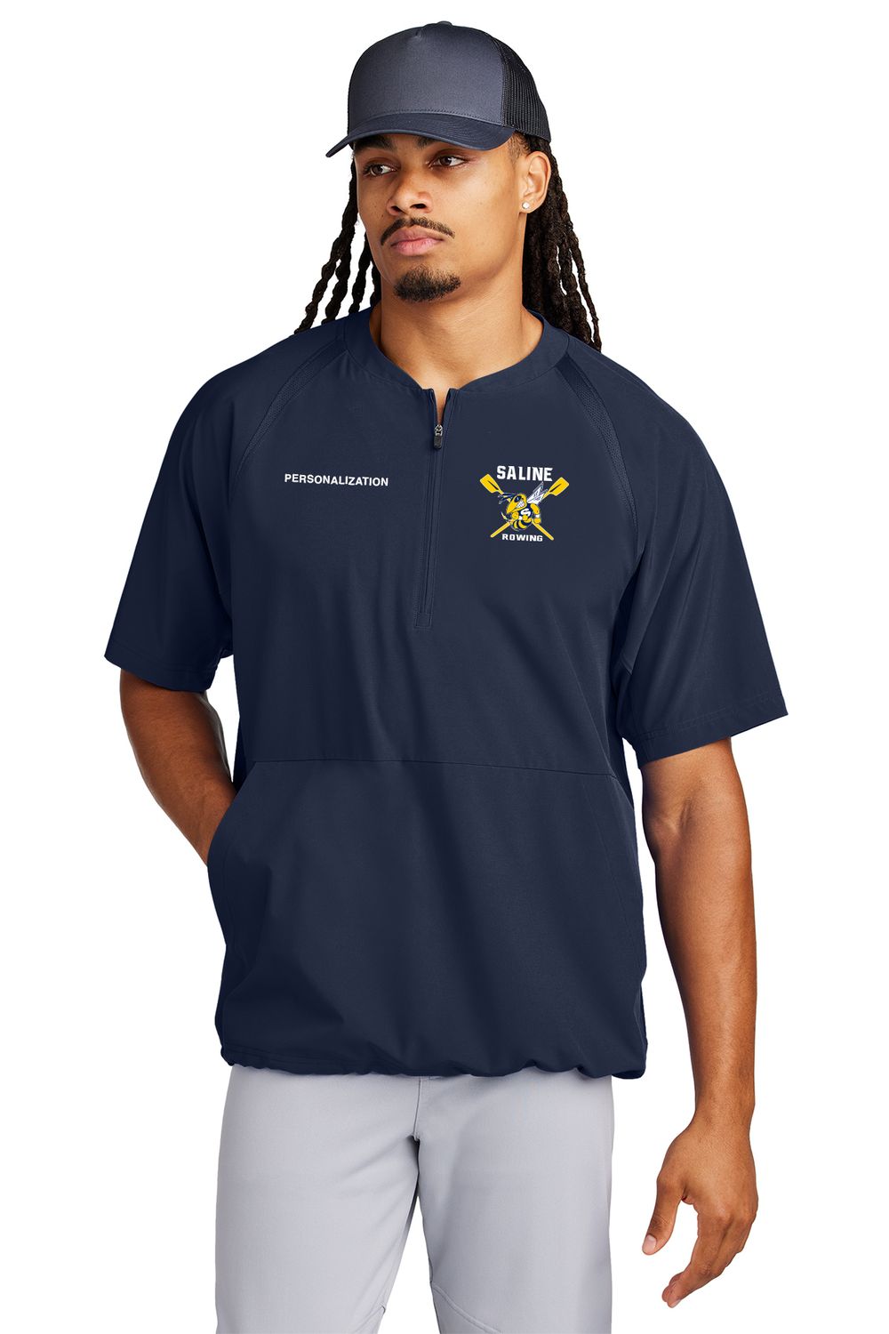 Sport-Tek Repeat 1/2-Zip Short Sleeve Jacket- Navy Sport-Tek Repeat 1/2-Zip Short Sleeve Jacket- Navy