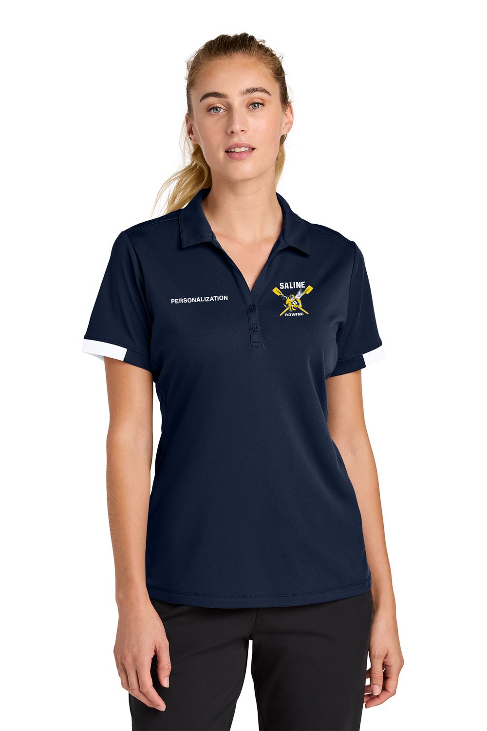 Sport-Tek Women’s Club Colorblock Polo- True Navy/White Sport-Tek Women’s Club Colorblock Polo- True Navy/White