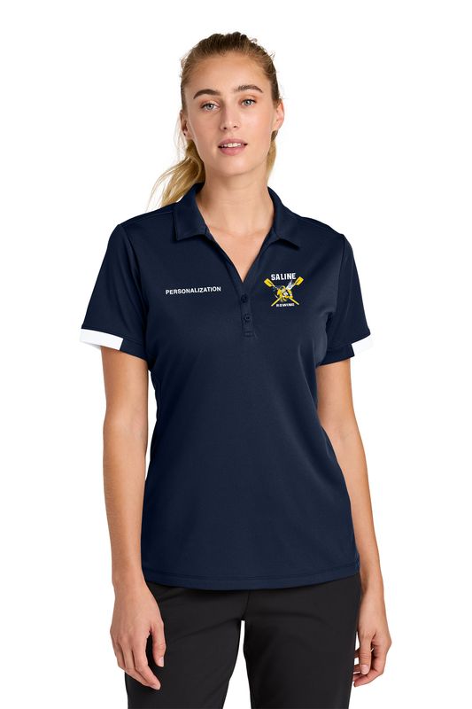 Sport-Tek Women’s Club Colorblock Polo- True Navy/White
