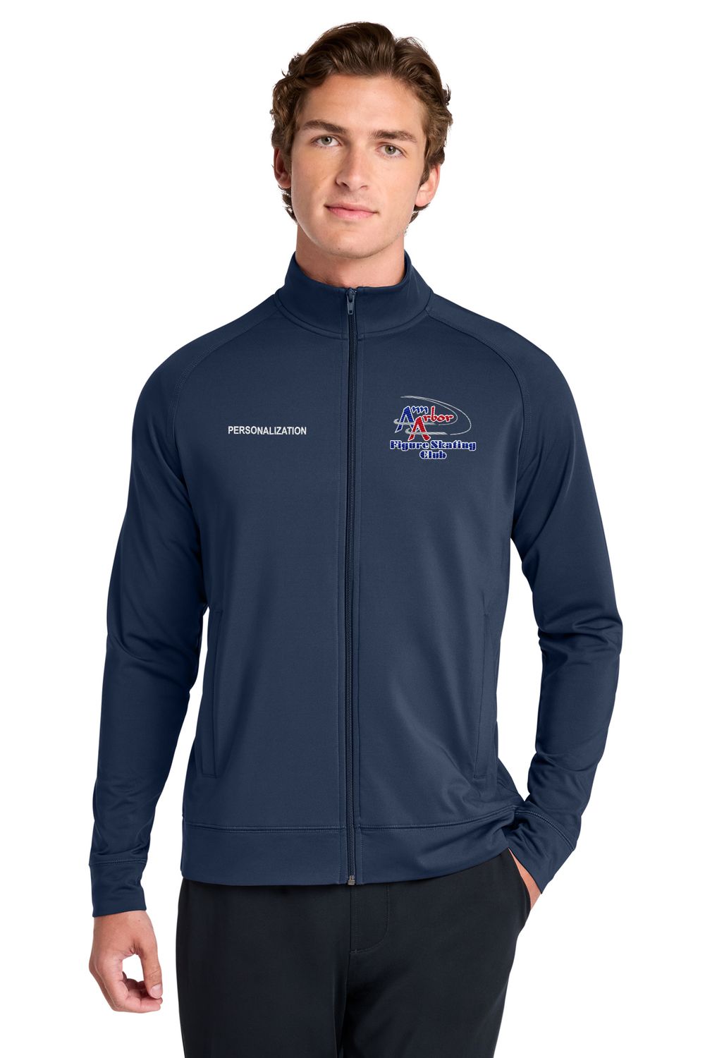 Sport-Tek® Sport-Wick® Stretch Full-Zip Cadet Jacket - Navy Sport-Tek® Sport-Wick® Stretch Full-Zip Cadet Jacket - Navy