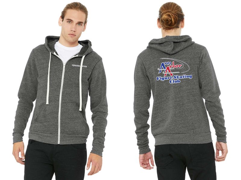 BELLA+CANVAS® Unisex Triblend Sponge Fleece Full-Zip Hoodie - Charcoal/Black, Grey, Solid Black