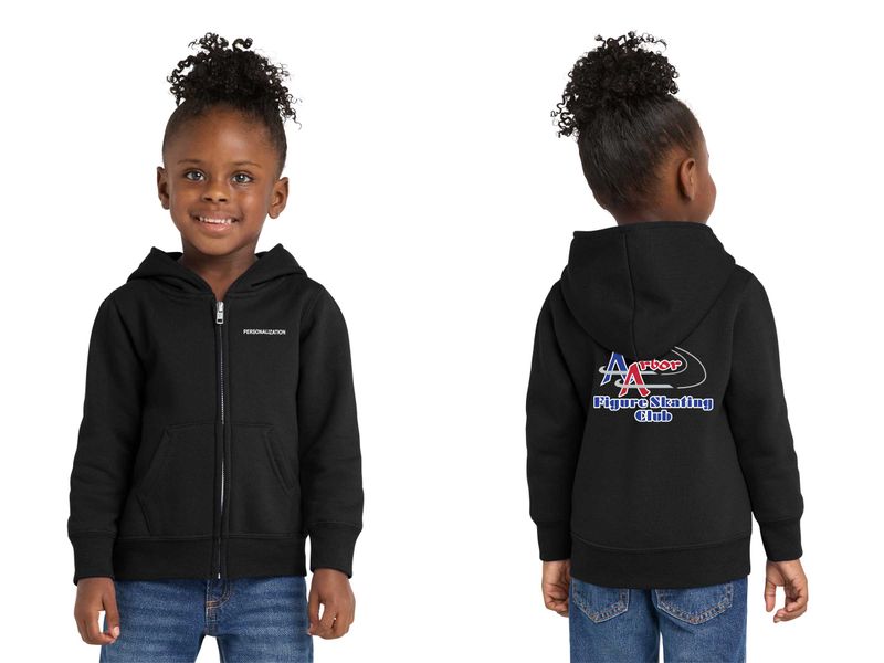 Toddler Fleece Full-Zip Hooded Sweatshirt - Athletic Heather, Jet Black, Candy Pink, Navy, Royal