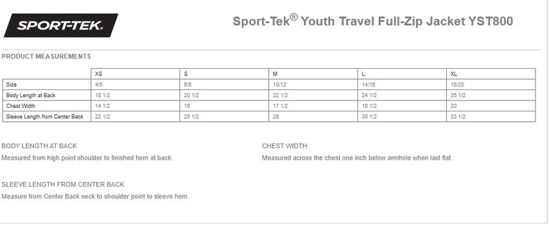 Youth Travel Full Zip Jacket- Navy/White