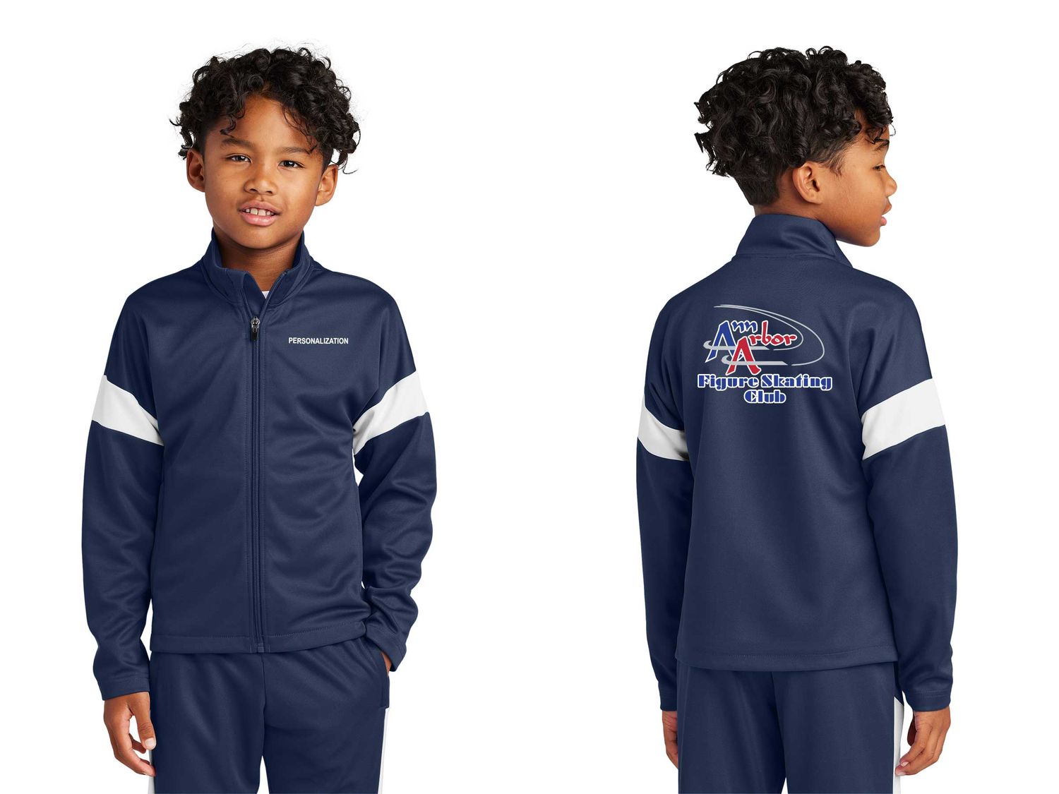 Youth Travel Full Zip Jacket- Navy/White Youth Travel Full Zip Jacket- Navy/White