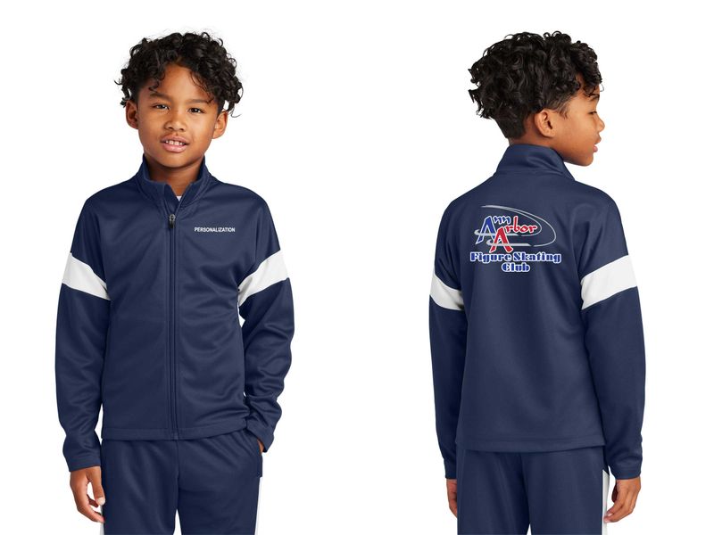 Youth Travel Full Zip Jacket- Navy/White