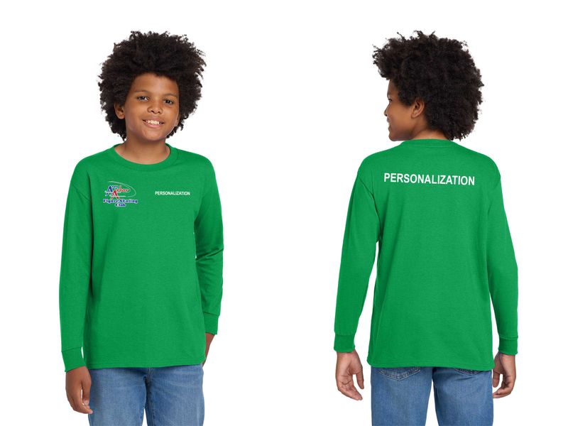 Youth Soft Cotton Long Sleeve T-Shirt - Royal, Irish Green, Purple, Black, Sport Grey