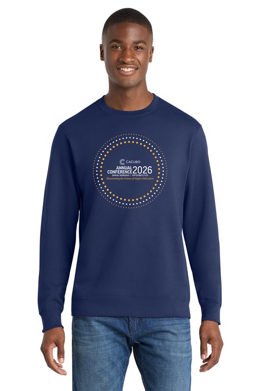 2026 Conference Circle - Port & Co® Fan Favorite® Fleece Crewneck Sweatshirt - Jet Black, Team Navy, Dark Heather Grey