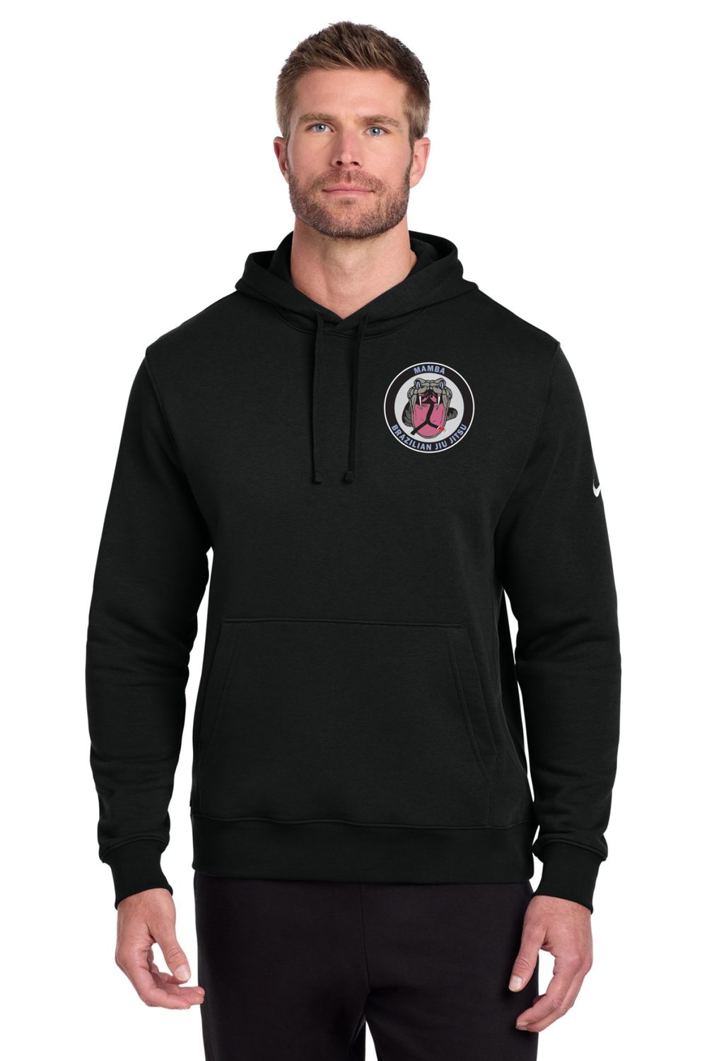 Nike Club Fleece Sleeve Swoosh Pullover Hoodie - Black, Anthracite