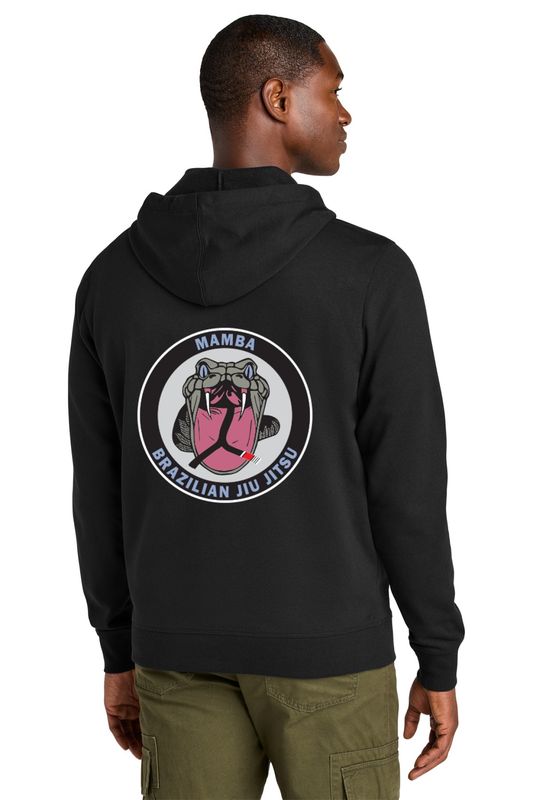 Adult Fleece Full Zip Hoodie-  Black, Charcoal Heather