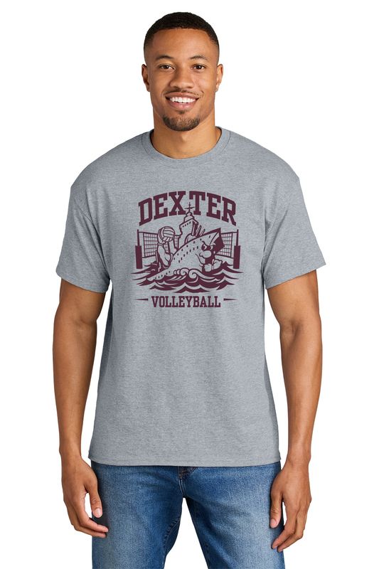 Soft Cotton Short Sleeve Tee *Retro Ship* - Sport Grey, Black