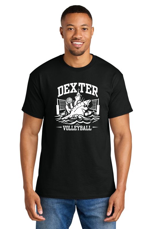 Soft Cotton Short Sleeve Tee *Retro Ship* - Sport Grey, Black