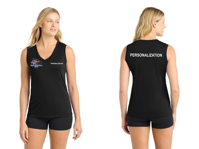 Sport-Tek® Women's Sleeveless PosiCharge® Competitor™ V-Neck Tee - True Royal, Black, Silver