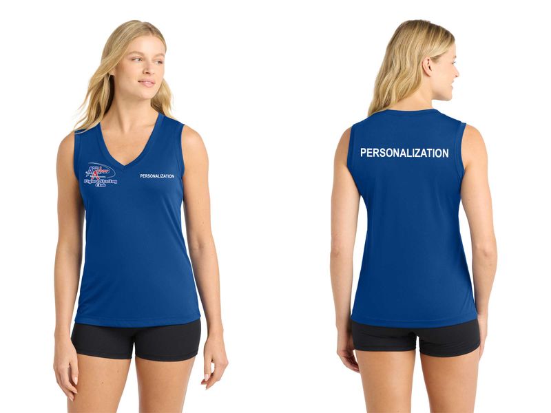Sport-Tek® Women's Sleeveless PosiCharge® Competitor™ V-Neck Tee - True Royal, Black, Silver