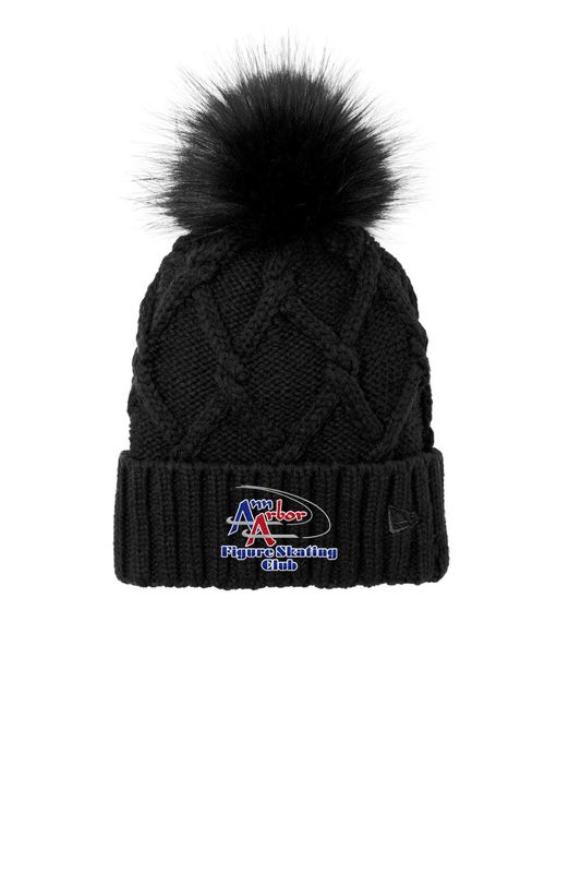 New Era Faux Fur Pom Beanie - Deep Navy, Black, Heather Grey