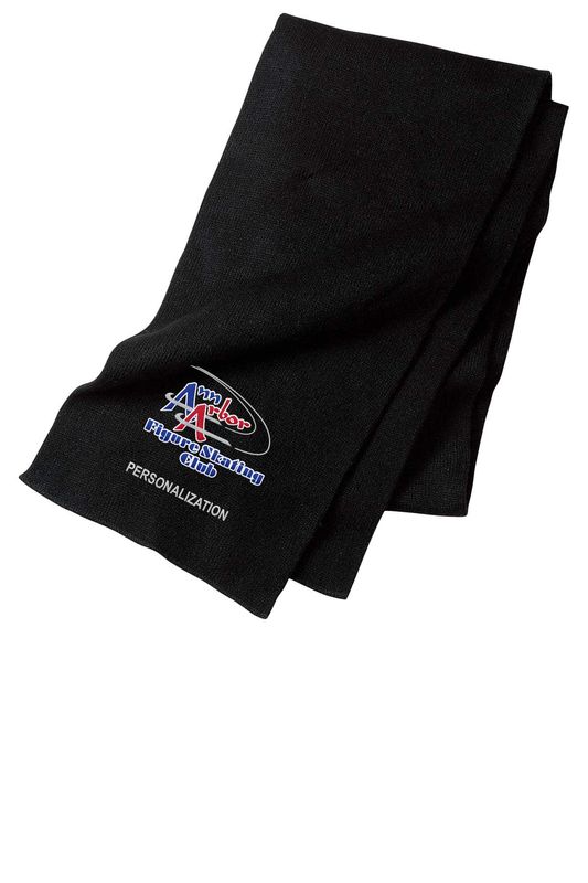 Port & Company Knitted Scarf- Navy, Black, Athletic Oxford