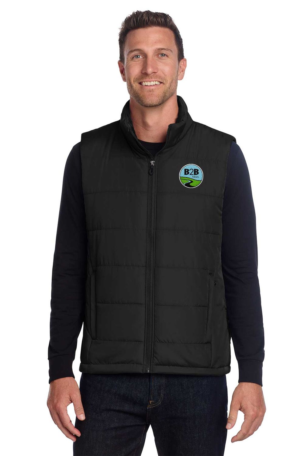 B2B TRAIL logo: Port Authority® Puffer Vest - Deep Black