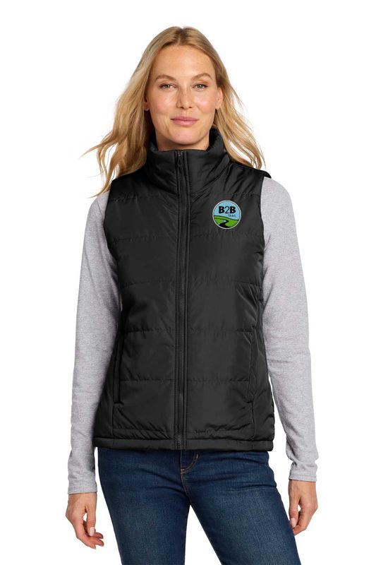 B2B TRAIL logo: Port Authority® Women's Puffer Vest - Deep Black B2B TRAIL logo: Port Authority® Women's Puffer Vest - Deep Black