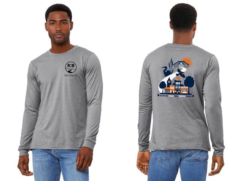 B2B 5 CITIES logo: BELLA+CANVAS Unisex Jersey Long Sleeve Tee: Athletic Heather, Heather Natural B2B 5 CITIES logo: BELLA+CANVAS Unisex Jersey Long Sleeve Tee: Athletic Heather, Heather Natural
