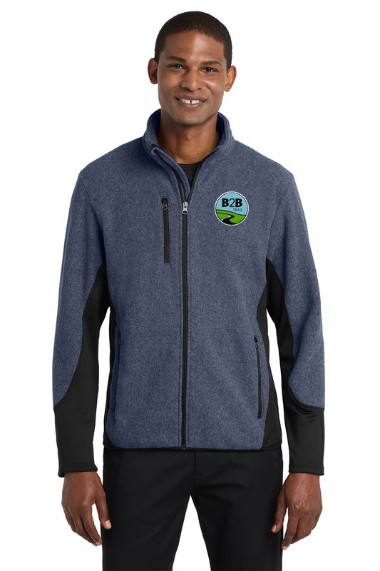 B2B TRAIL logo: Port Authority R-Tek Pro Fleece Full-Zip Jacket - Navy Heather/Black B2B TRAIL logo: Port Authority R-Tek Pro Fleece Full-Zip Jacket - Navy Heather/Black
