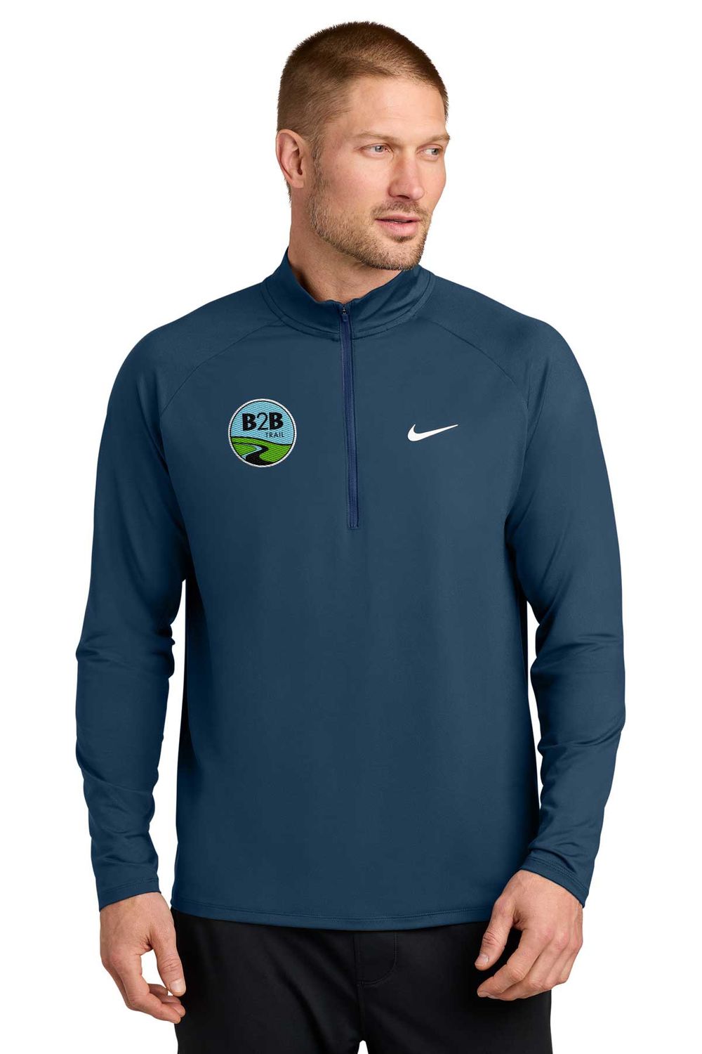 B2B TRAIL logo: Nike Dri-FIT Stride 1/2-Zip - Navy