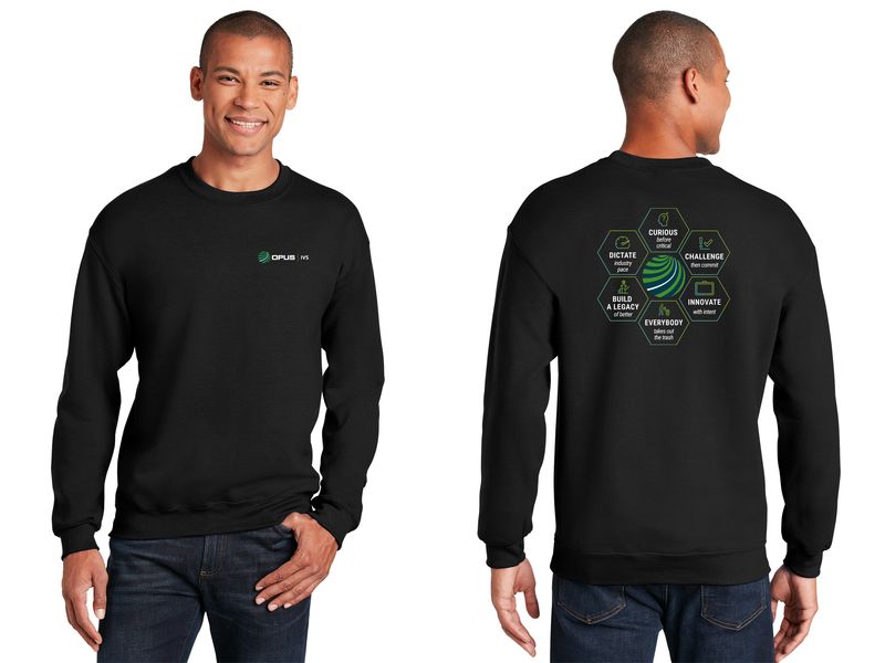 Adult HeavyBlend Crewneck Sweatshirt- Indigo Blue, Black