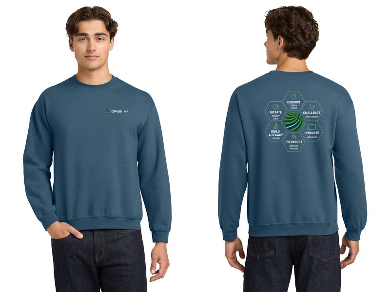 Adult HeavyBlend Crewneck Sweatshirt- Indigo Blue, Black